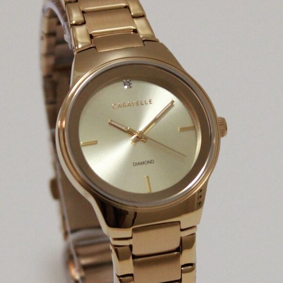 Caravelle Ladies Diamond Accent Watch By Bulova 30mm - Picture 5 of 13